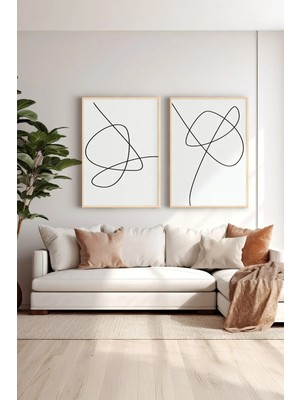 Artavessa 2 Parça Gerçek Ahşap Renkli Çerçeveli Tablo Seti - Model 6