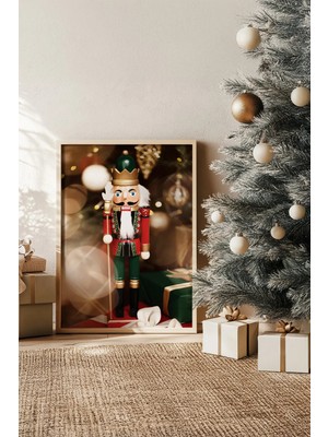 Artavessa Tek Parça Gerçek Ham Ahşap Çerçeveli Yılbaşı(New Year) Temalı Tablo - Model 59