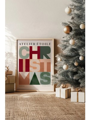 Artavessa Tek Parça Gerçek Ham Ahşap Çerçeveli Yılbaşı(New Year) Temalı Tablo - Model 103