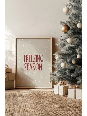 Artavessa Tek Parça Gerçek Ham Ahşap Çerçeveli Yılbaşı(New Year) Temalı Tablo - Model 27