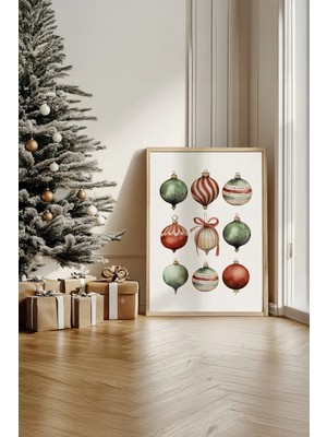 Artavessa Tek Parça Gerçek Ham Ahşap Çerçeveli Yılbaşı(New Year) Temalı Tablo - Model 38