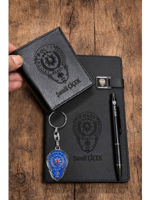 kuyumcudan Polis Cüzdan + Kalem + Defter + Anahtarlık Set