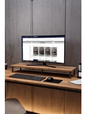 KODIGU 90X20CM Monitör Standı | Ergonomik Monitör Standı | Boyun Için Monitör Standı