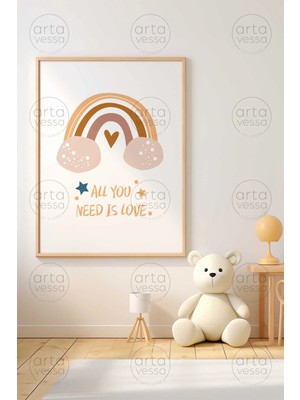 Artavessa Tek Parça Ham Renk Gerçek Ahşap Çerçeveli Tablo - Teknrsymdf-6