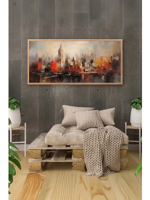 Artavessa Tek Parça Gerçek Ham Ahşap Yatay Panorama Çerçeveli Tablo - Model 18