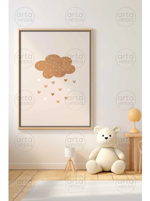 Artavessa Tek Parça Ham Renk Gerçek Ahşap Çerçeveli Tablo - Teknrsymdf-42