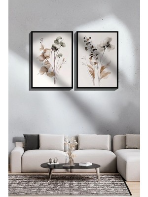 Artavessa 2 Parça Gerçek Siyah Renkli Çerçeveli Tablo Seti - Model 16