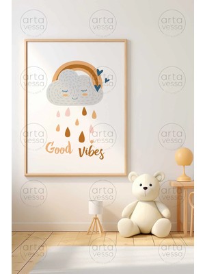 Artavessa Tek Parça Ham Renk Gerçek Ahşap Çerçeveli Tablo - Teknrsymdf-1