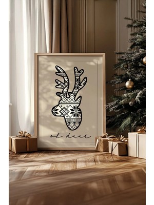 Artavessa Tek Parça Gerçek Ham Ahşap Çerçeveli Yılbaşı(New Year) Temalı Tablo - Model 37