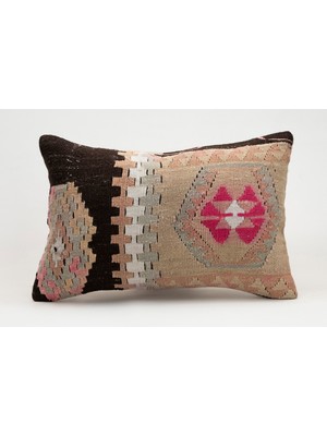 Kilim Wholesale El Yapımı Eski Kilimden Yapılmış Vintage Kırlent Kılıfı, Yün, 40X60 cm