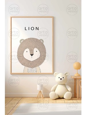 Artavessa Tek Parça Ham Renk Gerçek Ahşap Çerçeveli Tablo - Teknrsymdf-44