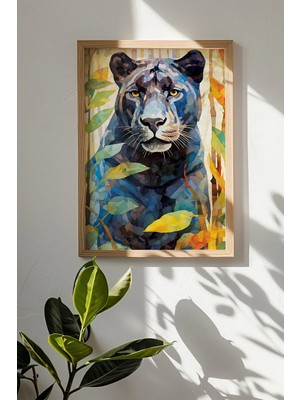 Artavessa Tek Parça Gerçek Ham Ahşap Çerçeveli Mosaic Temalı Tablo - Model 20