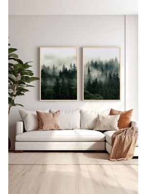 Artavessa 2 Parça Gerçek Ahşap Renkli Çerçeveli Tablo Seti - Model 19