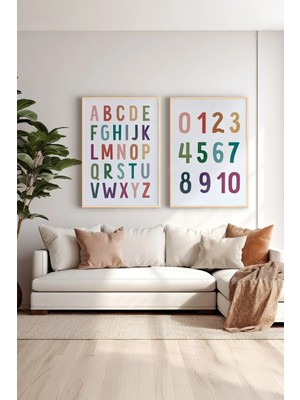 Artavessa 2 Parça Gerçek Ahşap Renkli Çerçeveli Tablo Seti - Model 43