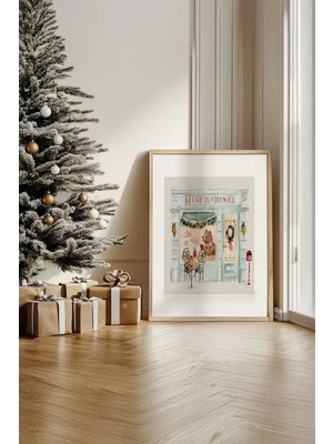 Artavessa Tek Parça Gerçek Ham Ahşap Çerçeveli Yılbaşı(New Year) Temalı Tablo - Model 102