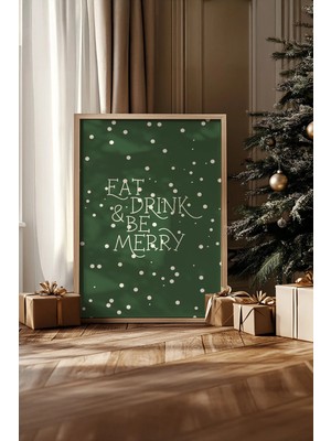 Artavessa Tek Parça Gerçek Ham Ahşap Çerçeveli Yılbaşı(New Year) Temalı Tablo - Model 25