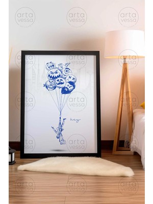 Artavessa Tek Parça Siyah Çerçeveli Tablo - ARTPLSTKSYH22