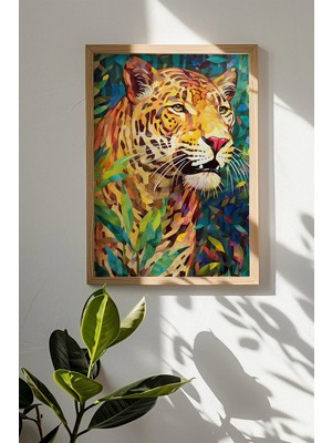 Artavessa Tek Parça Gerçek Ham Ahşap Çerçeveli Mosaic Temalı Tablo - Model 34