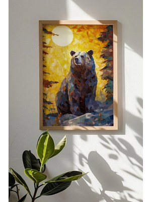 Artavessa Tek Parça Gerçek Ham Ahşap Çerçeveli Mosaic Temalı Tablo - Model 30