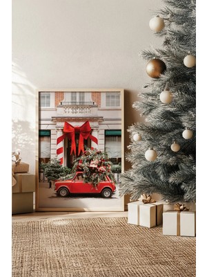 Artavessa Tek Parça Gerçek Ham Ahşap Çerçeveli Yılbaşı(New Year) Temalı Tablo - Model 87