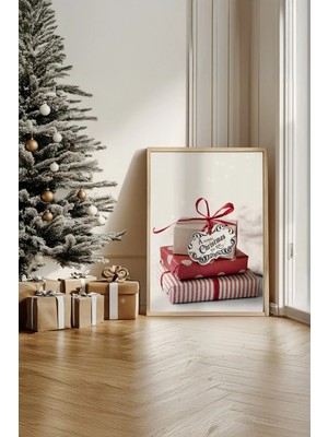 Artavessa Tek Parça Gerçek Ham Ahşap Çerçeveli Yılbaşı(New Year) Temalı Tablo - Model 70