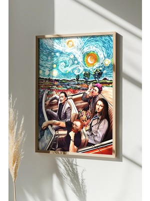 Artavessa Tek Parça Gerçek Ham Ahşap Çerçeveli Tablo - Model 38