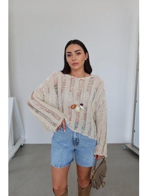 Özge Özgenç Ajurlu Triko