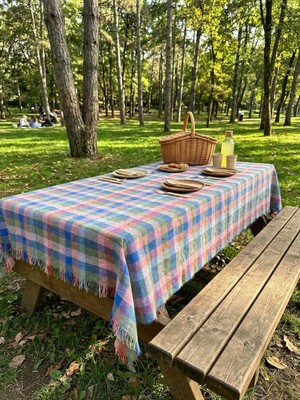 My Evilla Çok Amaçlı Pötikare Desenli Sofra Bezi Piknik Örtüsü Masa Örtüsü Yıkanabilir Dekoratif Örtü