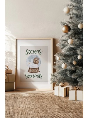 Artavessa Tek Parça Gerçek Ham Ahşap Çerçeveli Yılbaşı(New Year) Temalı Tablo - Model 107