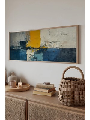Artavessa Tek Parça Gerçek Ham Ahşap Yatay Panorama Çerçeveli Tablo - Model 14