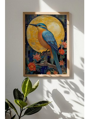 Artavessa Tek Parça Gerçek Ham Ahşap Çerçeveli Mosaic Temalı Tablo - Model 3