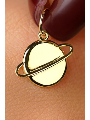 Fiyonk Kuyumculuk 14 Ayar Altın Satürn Kolye Ucu