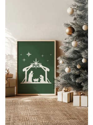 Artavessa Tek Parça Gerçek Ham Ahşap Çerçeveli Yılbaşı(New Year) Temalı Tablo - Model 31