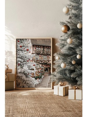 Artavessa Tek Parça Gerçek Ham Ahşap Çerçeveli Yılbaşı(New Year) Temalı Tablo - Model 51