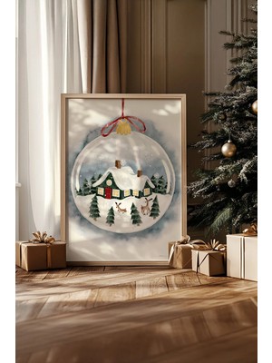 Artavessa Tek Parça Gerçek Ham Ahşap Çerçeveli Yılbaşı(New Year) Temalı Tablo - Model 65