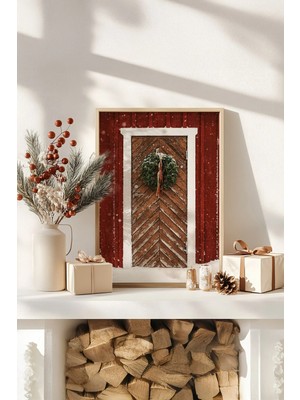 Artavessa Tek Parça Gerçek Ham Ahşap Çerçeveli Yılbaşı(New Year) Temalı Tablo - Model 92