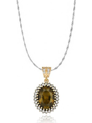 Silveranka 925 Ayar Gümüş Otantik Zultanit Oval Taşlı Hürrem Kolye