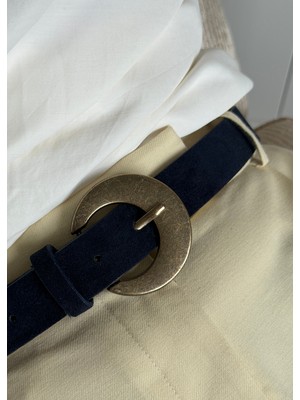 KİLİGİSTANBUL Vani Lacivert Süet Görünümlü Kemer 100 cm