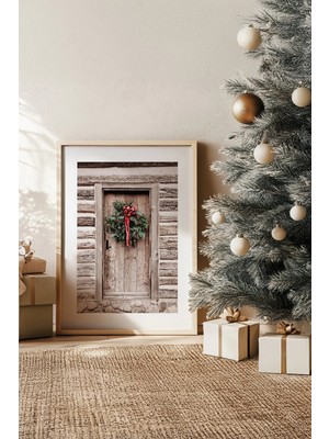 Artavessa Tek Parça Gerçek Ham Ahşap Çerçeveli Yılbaşı(New Year) Temalı Tablo - Model 71