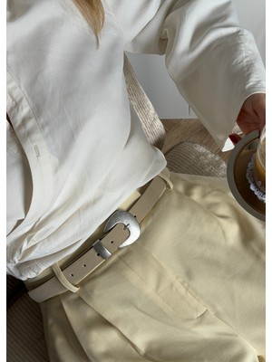 KİLİGİSTANBUL Bren Taş Rengi Süet Görünümlü Kemer 100 cm