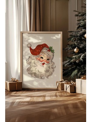 Artavessa Tek Parça Gerçek Ham Ahşap Çerçeveli Yılbaşı(New Year) Temalı Tablo - Model 45
