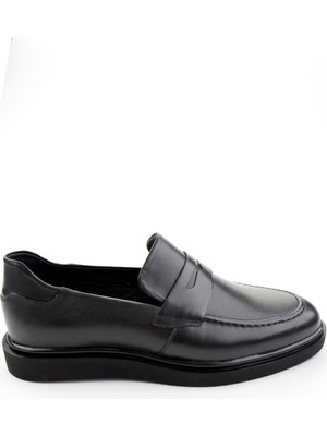 Bambi Siyah Hakiki Deri Erkek Klasik Ayakkabı E01011042941