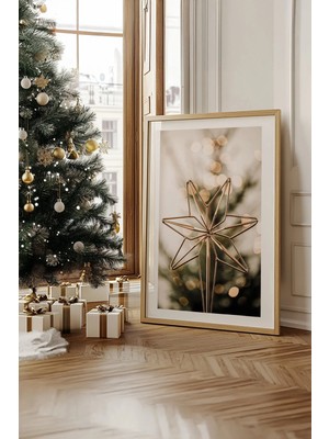 Artavessa Tek Parça Gerçek Ham Ahşap Çerçeveli Yılbaşı(New Year) Temalı Tablo - Model 10