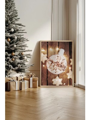 Artavessa Tek Parça Gerçek Ham Ahşap Çerçeveli Yılbaşı(New Year) Temalı Tablo - Model 62