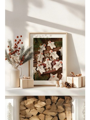 Artavessa Tek Parça Gerçek Ham Ahşap Çerçeveli Yılbaşı(New Year) Temalı Tablo - Model 84