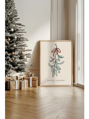 Artavessa Tek Parça Gerçek Ham Ahşap Çerçeveli Yılbaşı(New Year) Temalı Tablo - Model 110