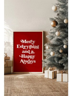 Artavessa Tek Parça Gerçek Ham Ahşap Çerçeveli Yılbaşı(New Year) Temalı Tablo - Model 95