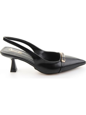 Bambi Parlak Siyah  Kadın Klasik Topuklu Ayakkabı K01231688809