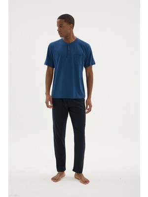 Kly Battal Midi Yaka Erkek Pijama Takımı 2209B