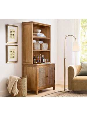 Rattoria Çok Amaçlı Masif Ahşap Kitaplık, Büfe